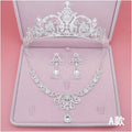 High Quality Fashion Crystal Wedding Bridal Jewelry Sets Women Bride Tiara Crowns Earring Necklace Wedding Jewelry Accessories