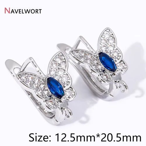 18K Gold Plated Brass Butterfly Earrings Findings,Inlaid Zircon Earwire Fasteners,Earring Making Materials,Diy Jewelry Findings